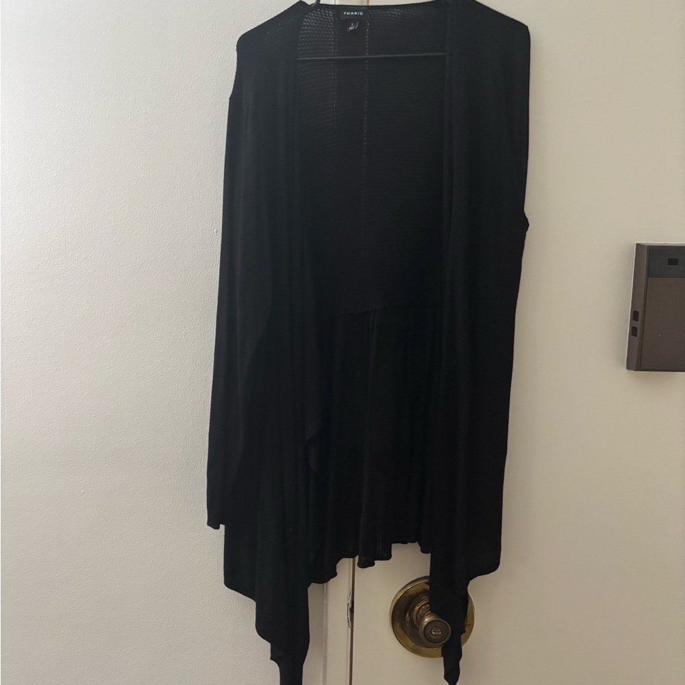 Black Draped Cardigan